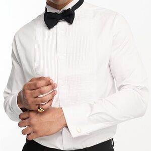 Men's Classic White Tuxedo Dress Shirt